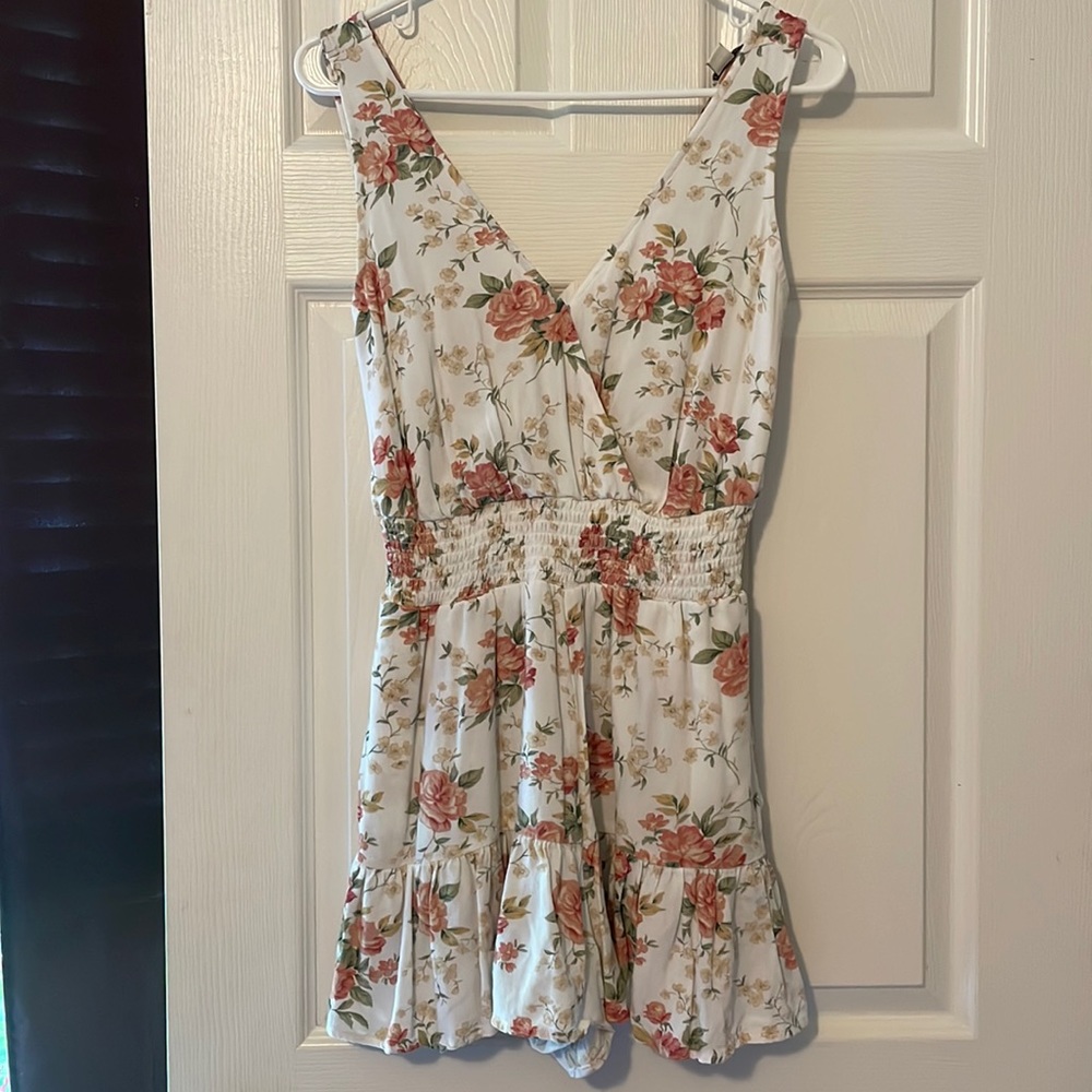 American Eagle White Floral Romper